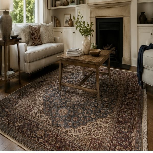 Wool area rug before cleaning