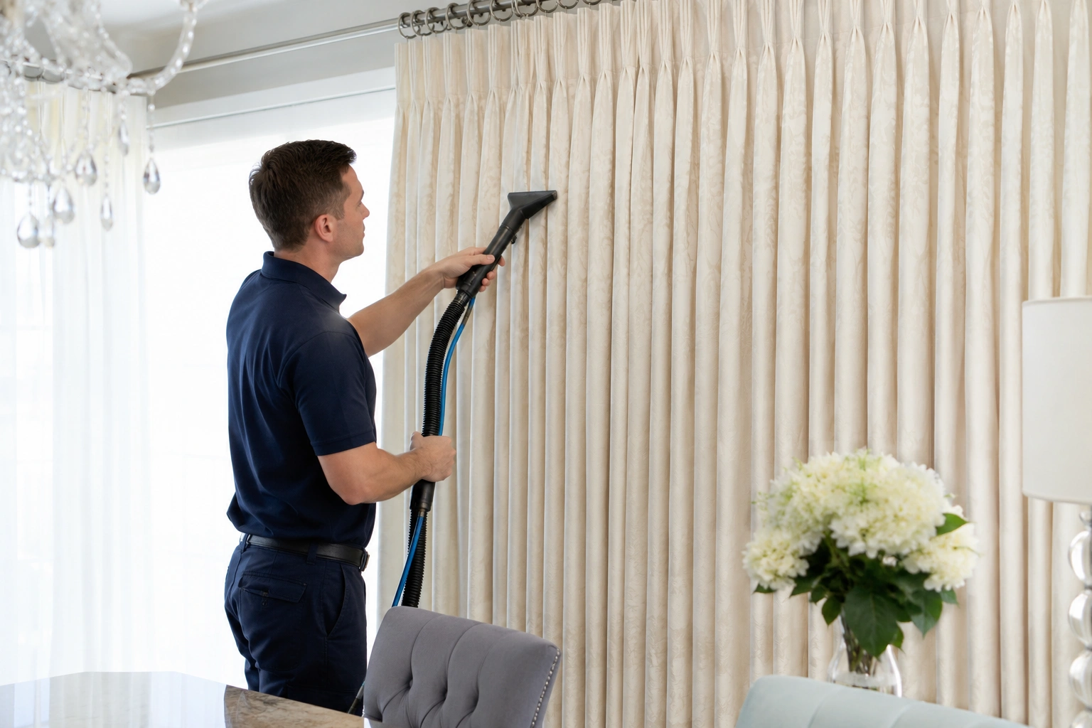 Curtain Cleaning crew working in Altona